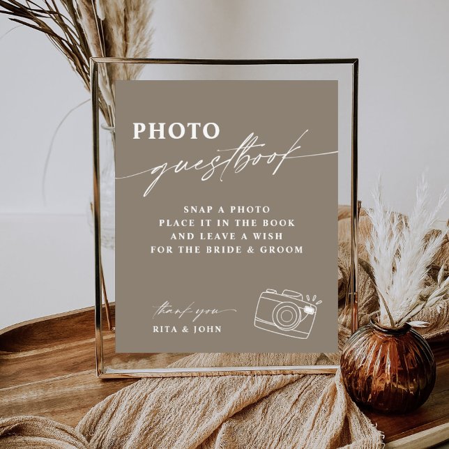 Modern Calligraphy Wedding Photo Guestbook Sign (Creator Uploaded)