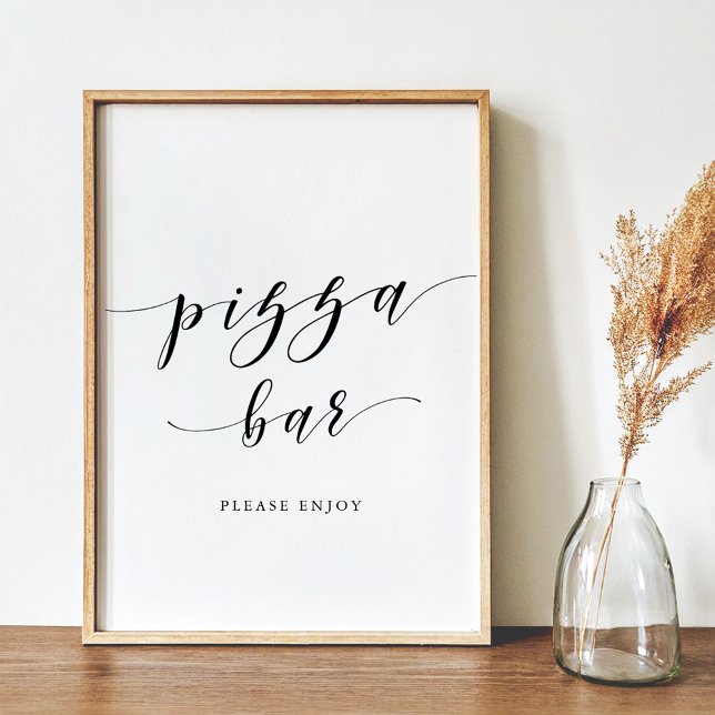 Modern Calligraphy Wedding Pizza Bar Sign (Creator Uploaded)