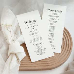Modern Calligraphy Wedding Program