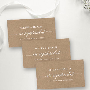 Modern Calligraphy Wedding Registry Kraft Enclosure Card