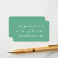 Modern Calligraphy Wedding Registry Mint Green