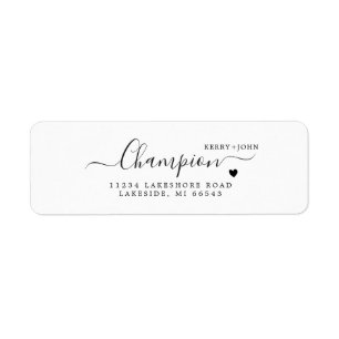Modern Calligraphy Wedding Return Address Label