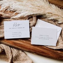 Modern Calligraphy Wedding RSVP Card
