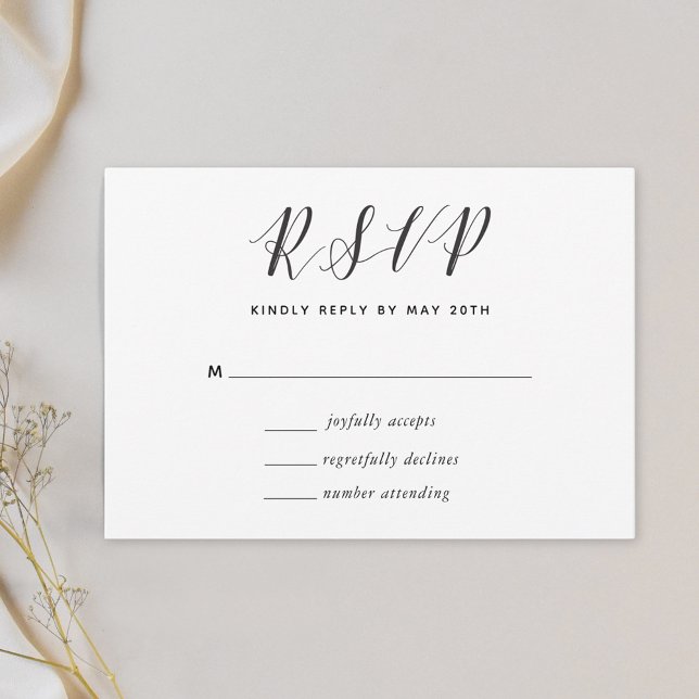 Modern Calligraphy Wedding RSVP Card (Creator Uploaded)