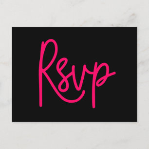 Modern calligraphy wedding RSVP Postcard
