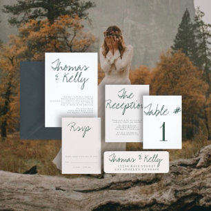 Modern Calligraphy Wedding Suite Invitation