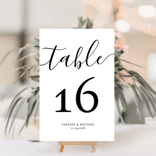 Modern calligraphy wedding table number (Creator Uploaded)
