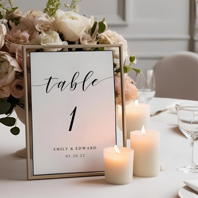 Modern Calligraphy Wedding Table Number (Creator Uploaded)