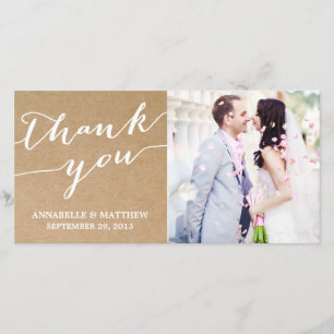 MODERN CALLIGRAPHY   WEDDING THANK YOU PHOTO CARD