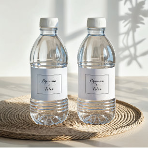 Modern Calligraphy Wedding Water Bottle Label