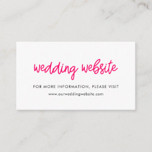 Modern calligraphy wedding website card