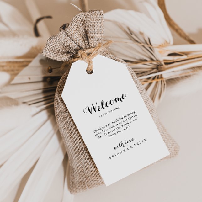 Modern Calligraphy Wedding Welcome Gift Tags (Creator Uploaded)