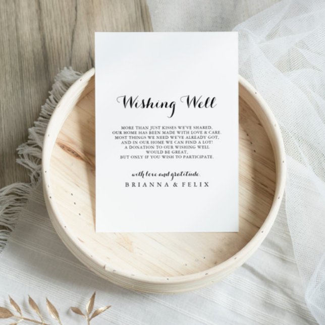 Modern Calligraphy Wedding Wishing Well Enclosure Card (Creator Uploaded)