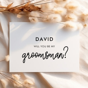Modern calligraphy Will you be my groomsman card