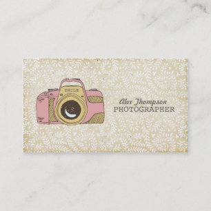 Modern Camera Design Photographer Business Cards