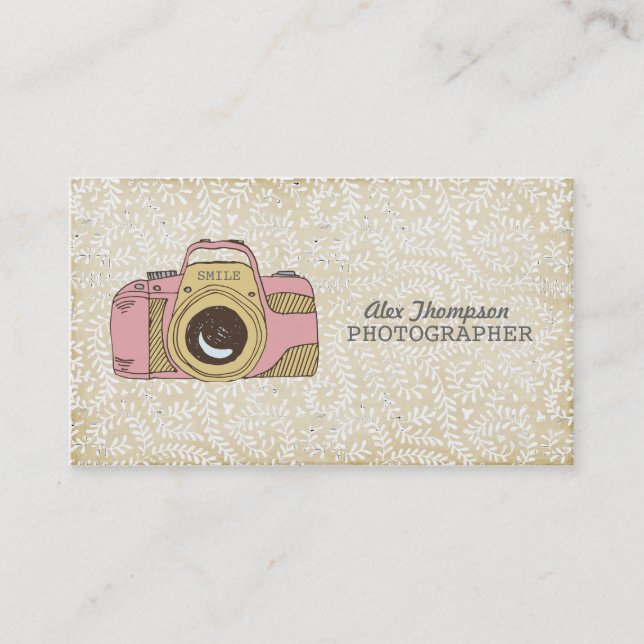 Modern Camera Design Photographer Business Cards (Front)