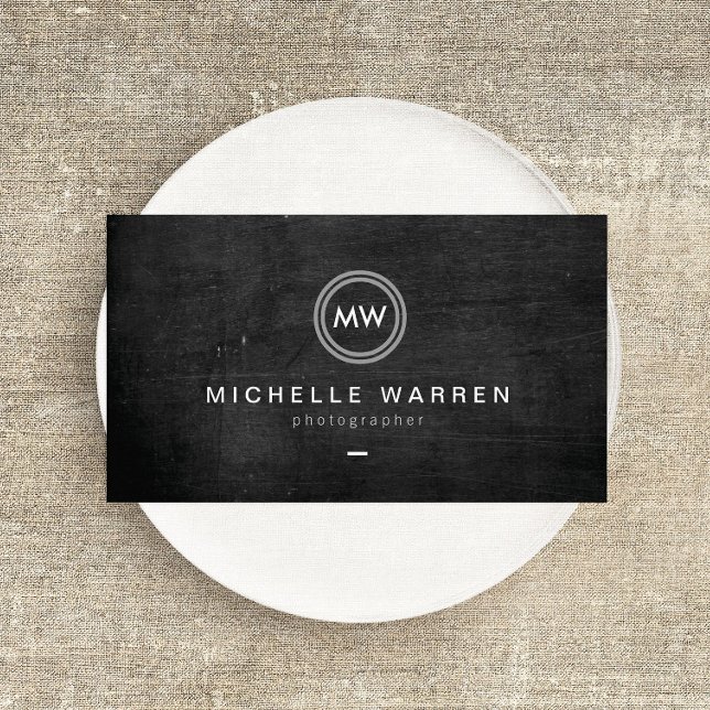 Modern Camera Lens Initials Logo II Photographer Business Card (Creator Uploaded)