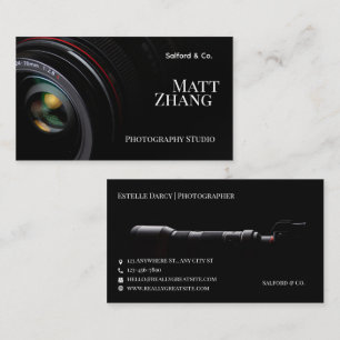 Modern Camera Lens Photographer & Studio Business Card