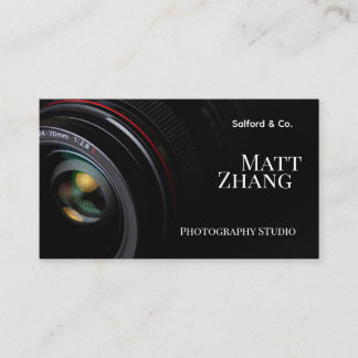 Modern Camera Lens Photographer & Studio Business Card