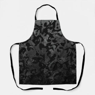 Modern Camo -Black and Dark Grey- camouflage Apron