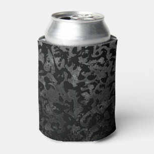 Modern Camo -Black and Dark Grey- camouflage Can Cooler