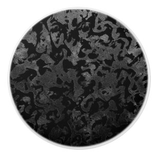 Modern Camo -Black and Dark Grey- camouflage Ceramic Knob