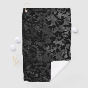 Modern Camo -Black and Dark Grey- camouflage Golf Towel