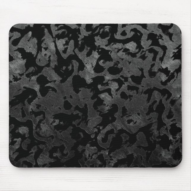 Modern Camo -Black and Dark Grey- camouflage Mouse Pad (Front)