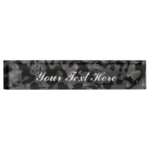 Modern Camo -Black and Dark Grey- camouflage Nameplate