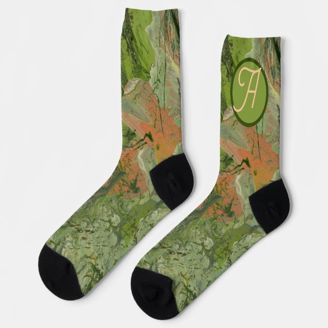 Modern Camouflage Design Add your Initial Socks (Left)