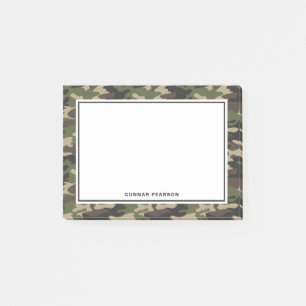 Modern Camouflage Pattern Name Black Post-it Notes