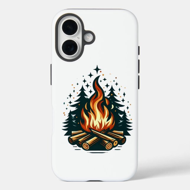 "Modern Campfire Art Under Starry Night Case-Mate iPhone Case (Back)