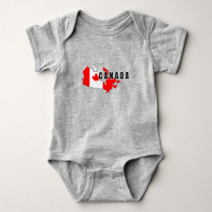 Modern Canadian Canada Art Letter map Flag Souveni Baby Bodysuit