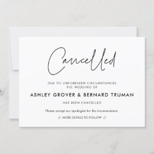 Modern Cancelled event announcement card