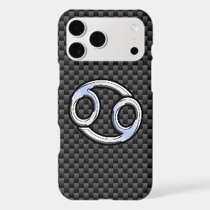 Modern Cancer Zodiac Symbol Carbon Fibre Print