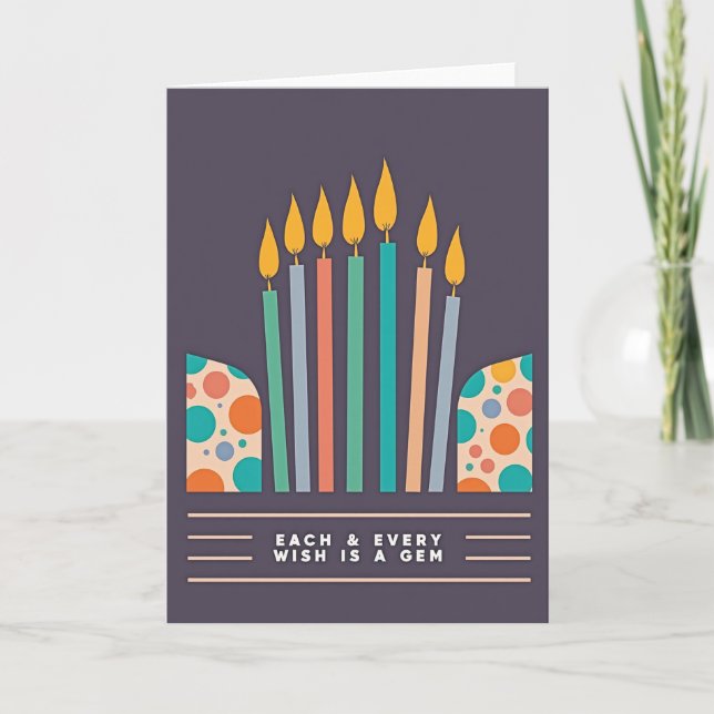 Modern Candle Birthday Card (Front)