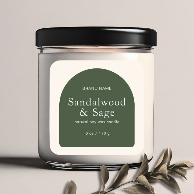 Modern candle boho minimalist product packaging  square sticker (Creator Uploaded)