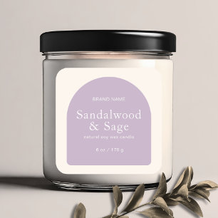 Modern candle boho minimalist product packaging  square sticker