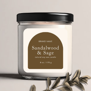 Modern candle boho minimalist product packaging  square sticker