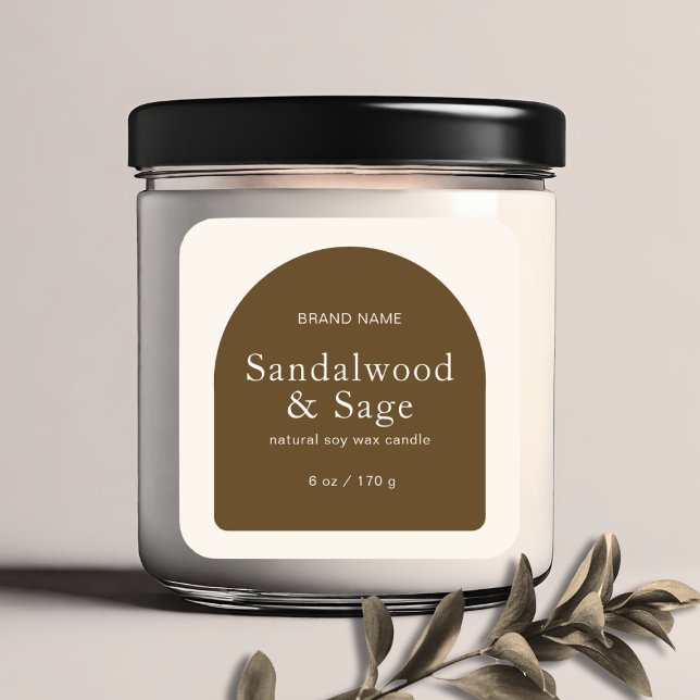 Modern candle boho minimalist product packaging  square sticker (Creator Uploaded)