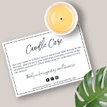 Modern Candle Care Card<br><div class="desc">Simple,  modern design in black and white. Select the ''Edit using Design Tool'' button to customise the design further. 
*recommended to edit using your computer</div>