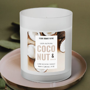 Modern Candle Jar Square Product Label With Photo