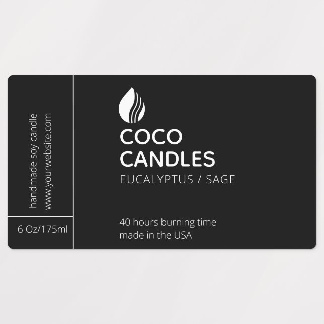 Modern Candle Logo Label   (Design 1)
