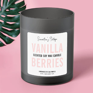 Modern Candle or Bath Product Feminine Packaging Square Sticker