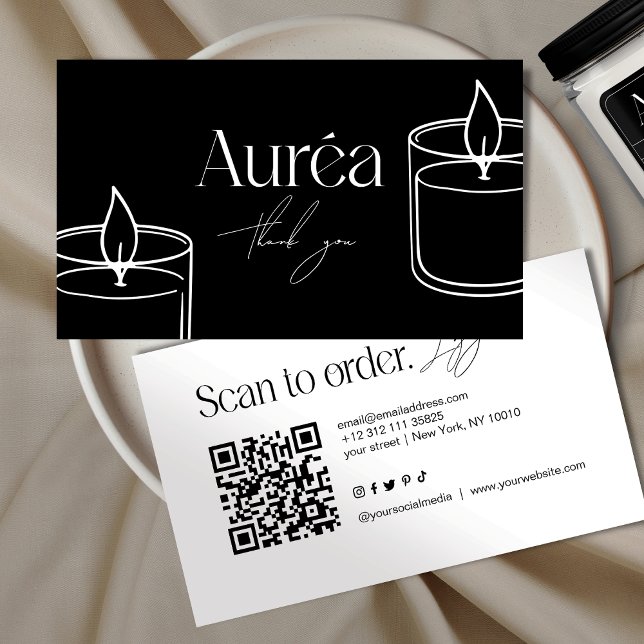 Modern Candle QR Code Business Card (Creator Uploaded)