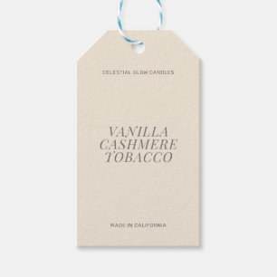 Modern candle simple branding gift tag