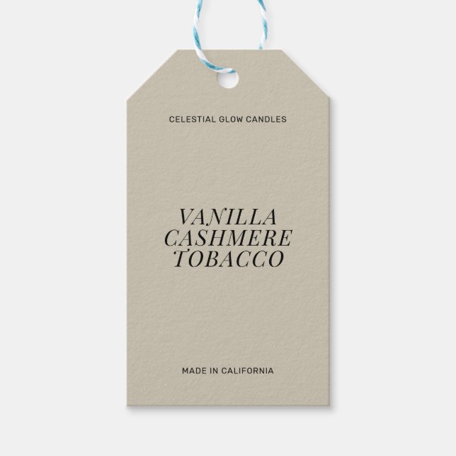 Modern candle simple branding gift tag (Front)