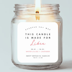 Modern candle zodiac label