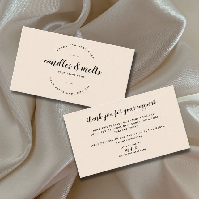 Modern candles and melts small business thank you business card (Creator Uploaded)