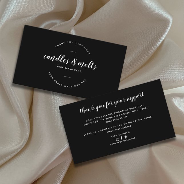 Modern candles and melts small business thank you business card (Creator Uploaded)
